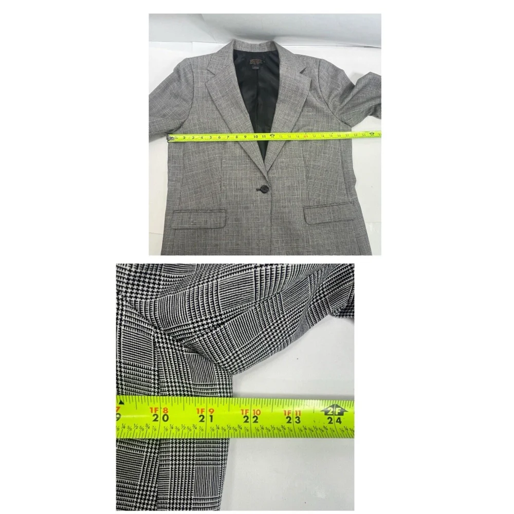Pendleton Size 16 Glen Plaid Blazer Jacket‎ 100% Virgin Wool Professional